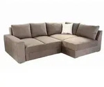 luma-home Ecksofa-Dauerschl&auml;fer, Hellbraun, Metall, 3-Sitzer, F&uuml;llung: Polyurethan