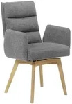 Mid.you Armlehnstuhl, Anthrazit, Eiche, Holz, Textil, Wildeiche, massiv,...