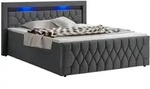 Juskys Boxbett, Grau, Textil, 140x200 cm, Schlafzimmer, Betten, Boxspringbetten