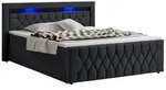 Juskys Boxbett, Schwarz, Textil, 140x200 cm, Schlafzimmer, Betten, Boxspringbetten