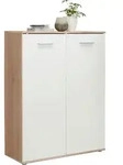 Carryhome Schuhschrank, Wei&szlig;, Sonoma Eiche, Holzwerkstoff, 5 F&auml;cher, 90x118x36 cm,