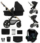 Kinderkraft Kinderwagenset Moov 2 Eva Wheels, Schwarz, Textil, 3-teilig, 86.5x106x60