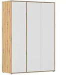 Rauch M&ouml;bel Dreht&uuml;renschrank, Wei&szlig;, Eiche Artisan, Holzwerkstoff, 4 F&auml;cher,