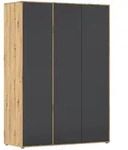 Rauch M&ouml;bel Dreht&uuml;renschrank, Grau, Eiche Artisan, Holzwerkstoff, 4 F&auml;cher,