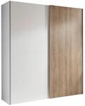 Mid.you Schwebet&uuml;renschrank, Wei&szlig;, Eiche, Holzwerkstoff, 2 F&auml;cher, 170x196x57 cm,