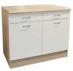 P & B K&uuml;chenunterschrank Andy, Wei&szlig;, Sonoma Eiche, Holzwerkstoff, 1 F&auml;cher, 2
