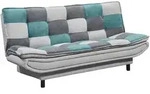 Mid.you Schlafsofa, Silber, T&uuml;rkis, Dunkelgrau, Kunststoff, 188x90x89 cm, Schlafen