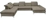 Mid.you Wohnlandschaft, Graubraun, Metall, 8-Sitzer, U-Form, 350x245 cm, Made in EU,