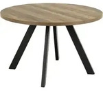 P & B Esstisch, Natur, Metall, Holzwerkstoff, rund, eckig, 120x75x120 cm, Esszimmer,