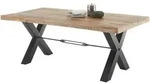 Livetastic Esstisch, Holz, Metall, Mangoholz, massiv, rechteckig, X-Form, 100x77x200