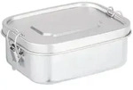 Relaxdays Brotdose, Silber, Metall, Kunststoff, 18x7x13.5 cm, K&uuml;chenzubeh&ouml;r,