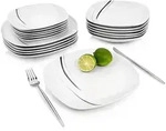 S&auml;nger Tafelservice, Wei&szlig;, Keramik, 18-teilig, 29.5x29.5x30.5 cm, kratzfest, Essen