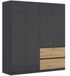 Rauch M&ouml;bel Dreht&uuml;renschrank, Grau, Eiche Artisan, Holzwerkstoff, 2 F&auml;cher, 2