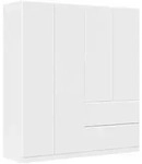 Rauch M&ouml;bel Dreht&uuml;renschrank, Wei&szlig;, Holzwerkstoff, 2 F&auml;cher, 2 Schublade(n)