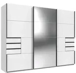 P & B Schiebet&uuml;renschrank, Wei&szlig;, Glas, Holzwerkstoff, 6 F&auml;cher, 6...