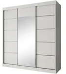 Beautysofa Schwebet&uuml;renschrank, Wei&szlig;, Silber, Holzwerkstoff, 9 F&auml;cher, 4