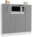 Mid.you Buffet, Anthrazit, Wei&szlig;, Holzwerkstoff, 3 Schublade(n) Schubladen,
