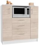 Mid.you Buffet, Wei&szlig;, Sonoma Eiche, Holzwerkstoff, 3 Schublade(n) Schubladen,