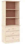 vidaXL B&uuml;cherregal, Braun, Holz, Kiefer, 3 F&auml;cher, Rechteckig, 60x142x35 cm,