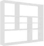vidaXL Wandregal, Wei&szlig;, Holz, Strukturbuche, Rechteckig, 90x78x16 cm, Wohnzimmer,