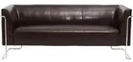 Mid.you 3-Sitzer-Sofa, Dunkelbraun, Metall, 179x71x74 cm, R&uuml;cken echt, Wohnzimmer,