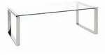 Couchtisch, Edelstahl, Metall, Glas, rechteckig, Kufe, 60x40x120 cm, Wohnzimmer,