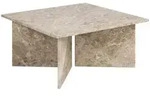 Livetastic Couchtisch, Creme, Stein, quadratisch, 90x42x90 cm, Wohnzimmer,