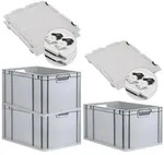 Proregal Eurobox, Schwarz, Kunststoff, Rechteckig, 40x32x60 cm, Ordnen & Aufbewahren,