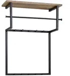 Mid.you Wandgarderobe, Schwarz, Holz, Metall, Mangoholz, massiv, 60x76x26 cm,