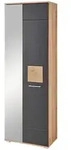 Xora Garderobenschrank, Eiche Artisan, Schwarz, Holzwerkstoff, 2 F&auml;cher, 65x195x38