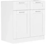 Mid.you K&uuml;chenunterschrank, Wei&szlig;, Kunststoff, Holzwerkstoff, 1 F&auml;cher, 2