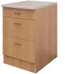 FlexWell Schubkastenunterschrank, Buche, Holzwerkstoff, 3 Schublade(n) Schubladen,