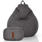 Green Bean Xxl-Sitzsack, Dunkelgrau, Textil, F&uuml;llung: Styroporkugeln, Rund,