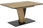Boxxx Esstisch, Schwarz, Eiche, Holzwerkstoff, rechteckig, eckig, 90x76x140-180 cm,