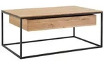 Novel Couchtisch, Schwarz, Eiche, Holz, Eiche, massiv, 1 Schubladen, rechteckig,