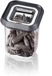 Gefu Vorratsdose Pantry, Schwarz, Edelstahl, Glas, 0,18 L, 7x9.2x7 cm, stapelbar,