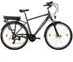 Elektrofahrrad, Grau, Metall, 21x116x188 cm, Antirutschpedale, R&uuml;cklicht,