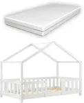 [en.casa] Hausbett, Wei&szlig;, Textil, Kiefer, 80x160 cm, Kinder- & Jugendzimmer,