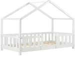 [en.casa] Hausbett, Wei&szlig;, Holz, Kiefer, 80x160 cm, Kinder- & Jugendzimmer,