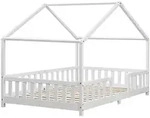 [en.casa] Hausbett, Wei&szlig;, Holz, Kiefer, 120x200 cm, Kinder- & Jugendzimmer,