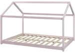 [en.casa] Hausbett, Rosa, Holz, Kiefer, 120x200 cm, Kinder- & Jugendzimmer,