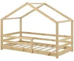 [en.casa] Hausbett, Natur, Holz, Kiefer, 90x200 cm, Kinder- & Jugendzimmer,