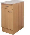 FlexWell K&uuml;chenunterschrank, Buche, Holzwerkstoff, 1 F&auml;cher, 1 Schublade(n)