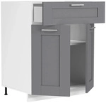 Mid.you K&uuml;chenunterschrank, Anthrazit, Wei&szlig;, Kunststoff, Holzwerkstoff, 1 F&auml;cher,