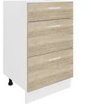 Mid.you K&uuml;chenunterschrank, Wei&szlig;, Sonoma Eiche, Holzwerkstoff, 3 Schublade(n)