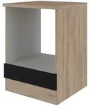 FlexWell Herdumbauschrank, Schwarz, Eiche, Holzwerkstoff, 60x85x57 cm, Made in