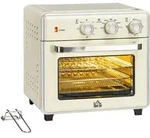 Homcom Minibackofen, Creme, Metall, 37.7x34.5x36 cm, backofengeeignet, Kochen,