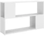 vidaXL B&uuml;cherregal, Wei&szlig;, Holz, Strukturbuche, 2 F&auml;cher, Rechteckig, 100x63x24 cm,