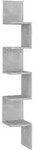 vidaXL Wandregal, Hellgrau, Holz, Strukturbuche, Rechteckig, 20x127.5x20 cm,