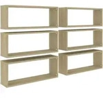 vidaXL Wandregalset, Sonoma Eiche, Holz, Strukturbuche, Rechteckig, 60x23x15 cm,